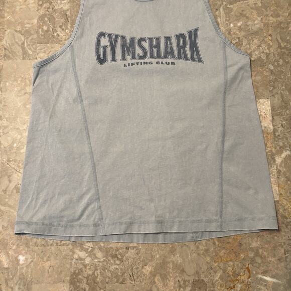 Gymshark Shirt Mens Large Grey Heritage Washed Stringer Tank Top Lifting Club - Picture 3 of 10